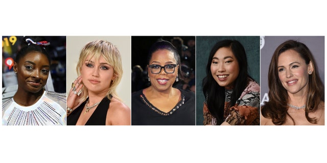 From left: U.S. gymnast Simone Biles, actress-singer Miley Cyrus, media mogul Oprah Winfrey, actress Awkwafina and actress Jennifer Garner, who will participate in the Class of 2020 multi-hour graduation streaming event on Facebook and Instagram on May 15.