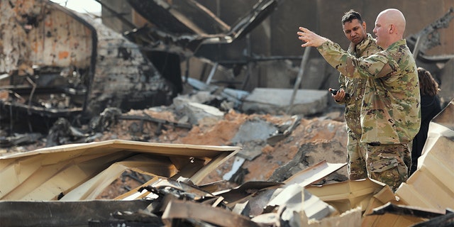 Walk through of the impact site at Al Asad Air Base, Iraq, Jan. 13, 2020. (U.S. Army photo by Spc. Derek Mustard)