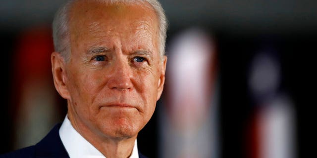 In this March 10, 2020, file photo Democratic presidential candidate former Vice President Joe Biden speaks to members of the press at the National Constitution Center in Philadelphia. (AP Photo/Matt Rourke)