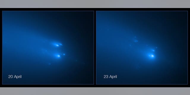 The NASA/ESA Hubble Space Telescope captured images of the breakup of Comet C/2019 Y4 (ATLAS).