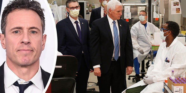 Vice President Mike Pence visits the molecular testing lab at Mayo Clinic Tuesday, April 28, 2020, in Rochester, Minn., where he toured the facilities supporting COVID-19 research and treatment. Pence chose not to wear a face mask while touring the Mayo Clinic in Minnesota. It's an apparent violation of the world-renowned medical center's policy requiring them. (AP Photo/Jim Mone)