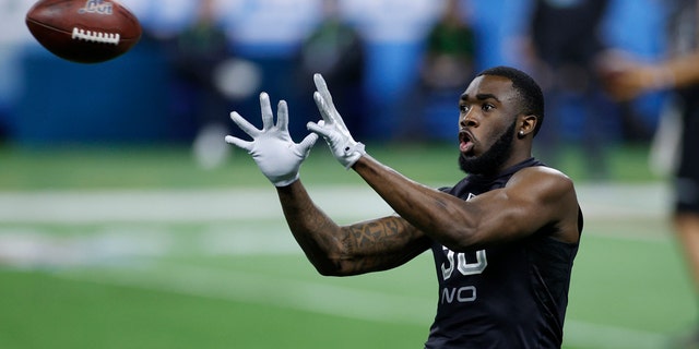 Denzel Mims fell to the second round. (Photo by Joe Robbins/Getty Images)