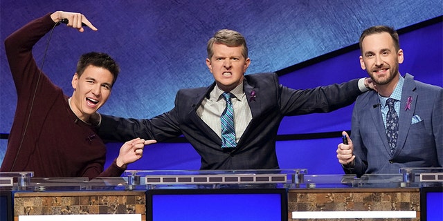 James Holzhauer, Ken Jennings and Brad Rutter are pictured for the "Jeopardy!: The Greatest of All Time" tournament.