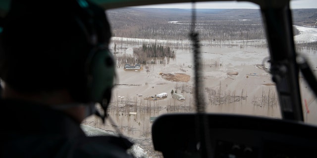 Alberta Premier Jason Kenney flew over Fort McMurray on Monday, April 27, 2020, to see the flooding situation first-hand.