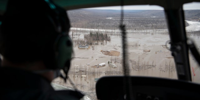 Alberta Premier Jason Kenney flew over Fort McMurray on Monday, April 27, 2020, to see the flooding situation first-hand.