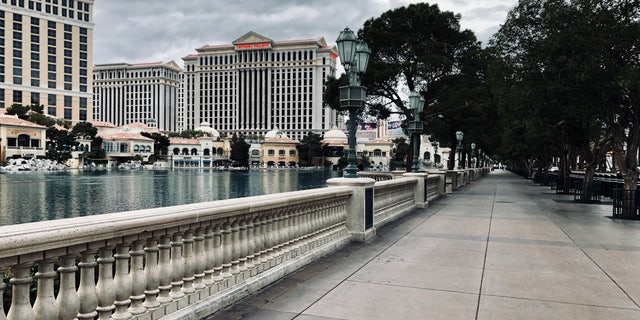 Normally hundreds of people line up to watch the Bellagio Fountains.