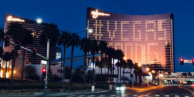 The Wynn casino displays the message "Vegas Strong."