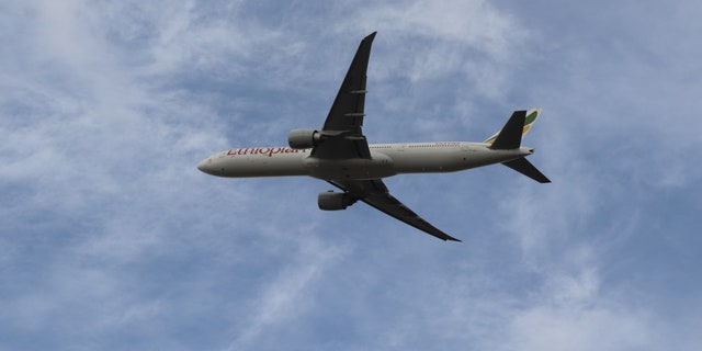 A charter evacuation flight after departing from Johannesburg's international airport.