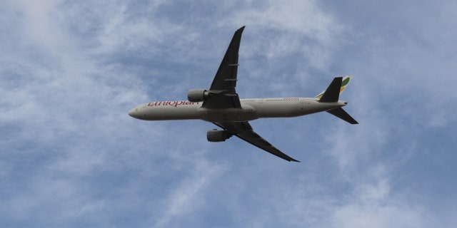 A charter evacuation flight after departing from Johannesburg's international airport.