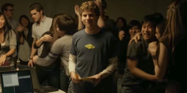 Jesse Eisenberg stars as real-life Facebook founder Mark Zuckerberg in the 2010 movie 'The Social Network.'