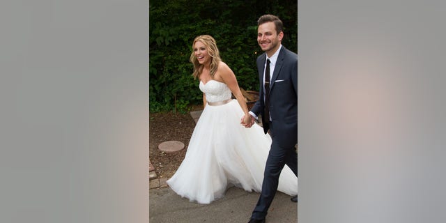 Singer-songwriter Jordan Pruitt and her husband Brian Fuente on their wedding day, May 24, 2015.