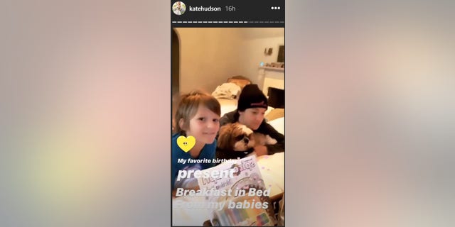 Kate Hudson celebrated her 41st birthday with breakfast in bed.