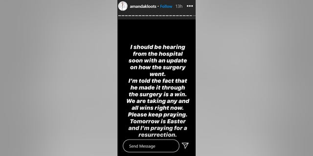 Amanda Kloots posted a message on Instagram to update fans on the condition of her husband, Broadway actor Nick Cordero, who is possibly fighting coronavirus