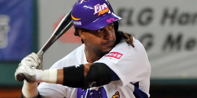Manny Ramirez played in the CPBL in 2013. (Photo credit should read Mandy Cheng/AFP via Getty Images)