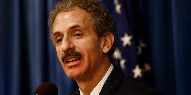 LOS ANGELES, CA-AUGUST 22, 2017: Los Angeles City Attorney Mike Feuer holds a news conference at City Hall in downtown Los Angeles. (Photo by Mel Melcon/Los Angeles Times via Getty Images)