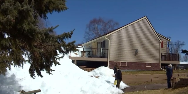 Walls of ice are threatening structures along Lake Mill Lacs in Minnesota.