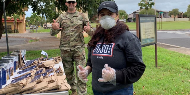 Movie packs provided by the USO for troops in Guam. (Courtesy of USO)