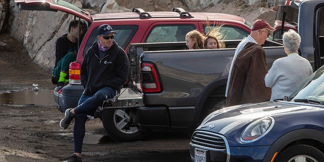 POINT MUGU, CA - APRIL 11: Visitors to Pt. Mugu ignore no parking as well as coronavirus and social distancing restrictions on Saturday, April 11, 2020 in Point Mugu, CA. (Brian van der Brug / Los Angeles Times)
