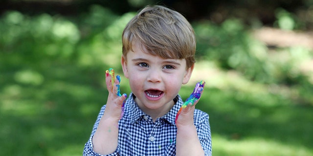 In this undated photo released Wednesday April 22, 2020, by Kensington Palace, showing Britain's Prince Louis, who celebrates his second birthday Thursday, April 23, 2020, in this photo taken by his mother, Kate the Duchess of Cambridge. 