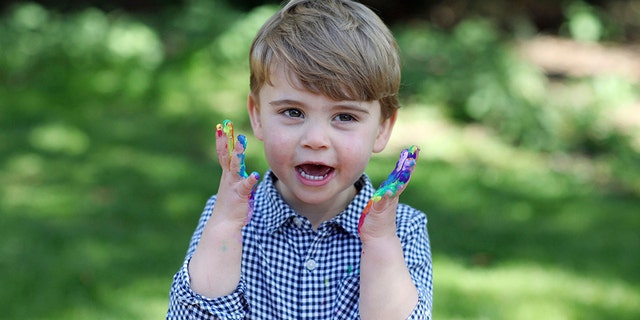In this undated photo released Wednesday April 22, 2020, by Kensington Palace, showing Britain's Prince Louis, who celebrates his second birthday Thursday, April 23, 2020, in this photo taken by his mother, Kate the Duchess of Cambridge.