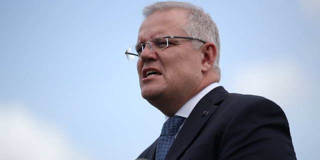 Australian Prime Minister Scott Morrison speaks during a joint press conference held with New Zealand Prime Minister Jacinda Ardern at Admiralty House in Sydney, Australia, February 28, 2020. (REUTERS/Loren Elliott)