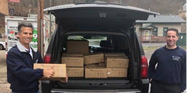 Rep. Dan Meuser, R-Pa., picking up a donation of PPE from a local business to deliver to healthcare providers.