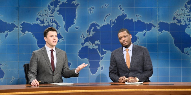 'Saturday Night Live' hosts Colin Jost and Michael Che returned for the Season 46 premiere on the 'Weekend Update' desk.