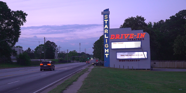 In Atlanta the Starlight Drive-in sign is lit up every night as guest file in to see a movie, and escape the pandemic. (Jayla Whitfield / Fox News)