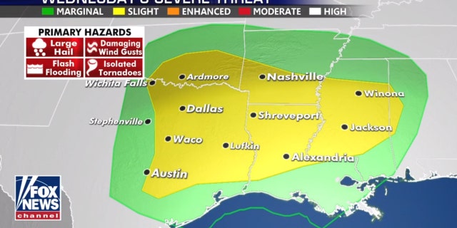 The next threat for severe weather on Wednesday.