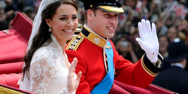 Britain's Prince William and his bride Kate, Duchess of Cambridge, leaving Westminster Abbey, London, after their wedding. (AP Photo/Tom Hevezi, File)