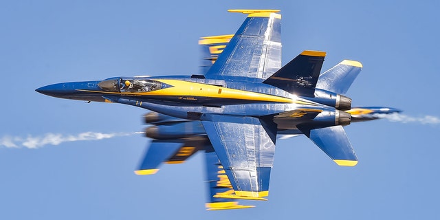 The Navy's Blue Angels (pictured) and the Air Force's Thunderbirds are known for their close-flying, high-speed aerial acrobatics. (US Navy)