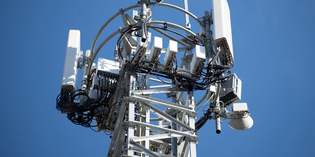 A 5G mobile phone mast on April 04, 2020 in Cardiff, United Kingdom - file photo.