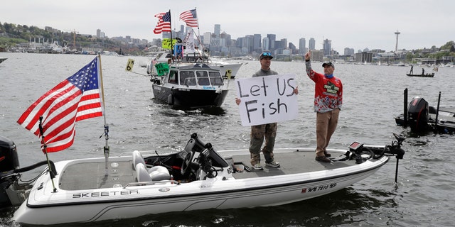 Washington state anglers protest fishing ban amid ...