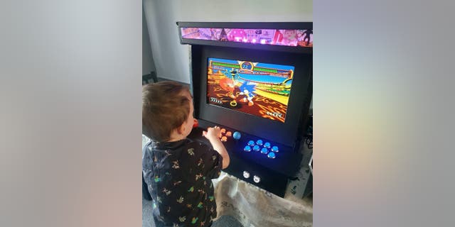 “Spyro, Crash Bandicoot and Sonic the Hedgehog he loves, which is one of my childhood heroes, so it's nice to see that my son now enjoys it as well," Addison said. (Credit: SWNS)