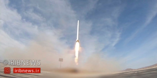 In this image taken from video, an Iranian rocket carrying a satellite is launched from an undisclosed site believed to be in Iran's Semnan province Wednesday, April 22, 2020.