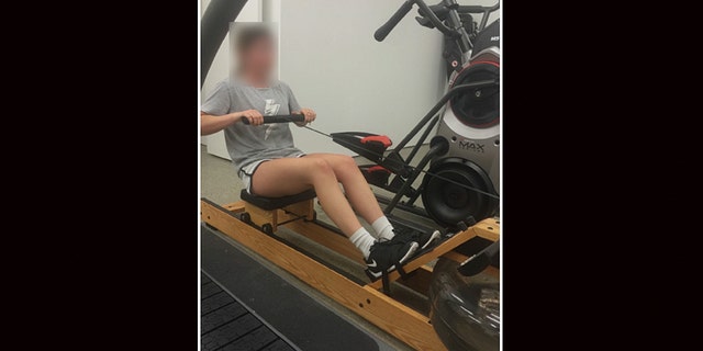 One of Lori Loughlin's daughters appears to use an ERG machine in this photo obtained by Fox News. 