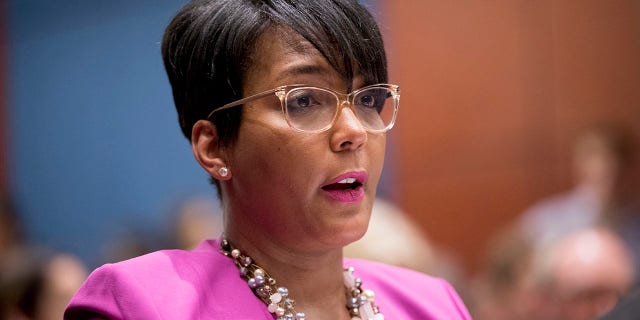 In this July 17, 2019 file photo shows Atlanta Mayor Keisha Lance Bottoms speaks during a Senate Democrats' Special Committee on the Climate Crisis on Capitol Hill in Washington. (AP Photo/Andrew Harnik)