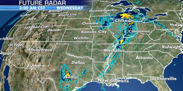 Severe weather is forecast to impact the Southern Plains and Midwest Tuesday into Wednesday.