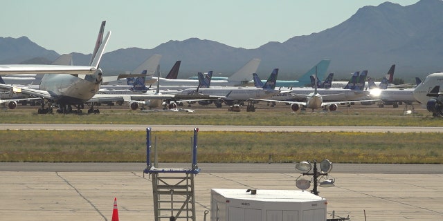 The coronavirus pandemic has forced the cancellation of hundreds of flights daily, forcing airlines to park their planes indefinitely. (Stephanie Bennett/Fox News)
