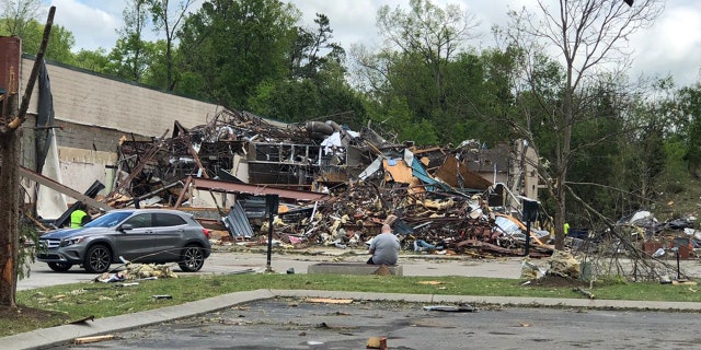 Damage in East Chattanooga after a tornado ripped through the area early Monday.