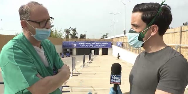 Professor Haim Mayan (left), the head of the coronavirus critical care unit at Israel’s largest hospital, the Sheba Medical Center.