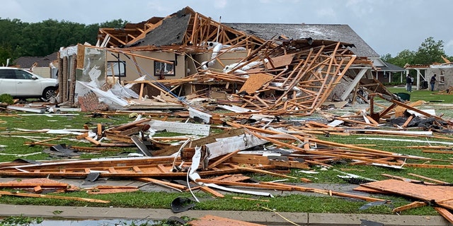 Damage in Monroe, La., after a tornado struck on Easter Sunday.