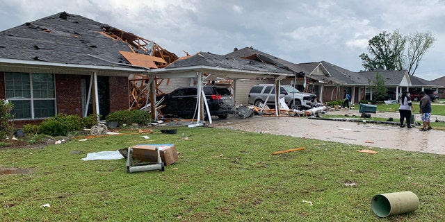 Damage in Monroe, La., after a tornado struck on Easter Sunday.