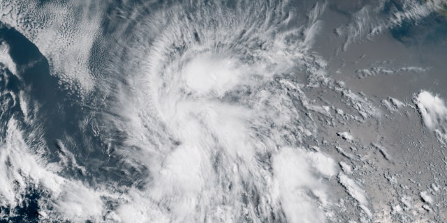The system that became Tropical Depression One-E can be seen churning in the East Pacific off Mexico on Friday, April 24, 2020.