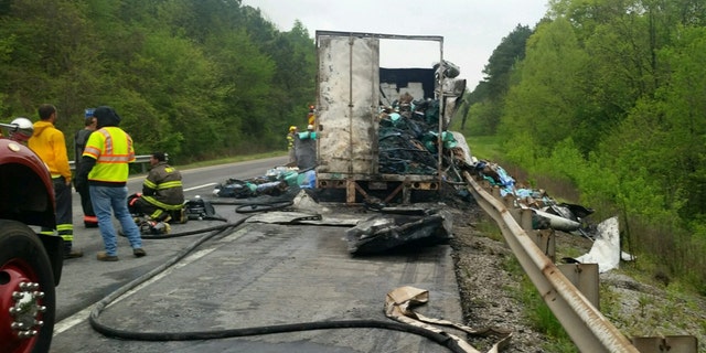 The reported happened around 5 a.m. Saturday on I-40 in Smith County.