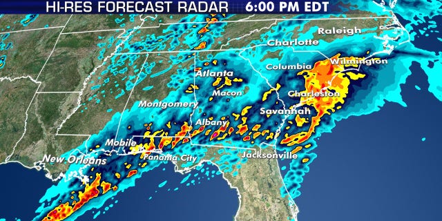 Severe thunderstorms are forecast to impact the Southeast on Thursday, April 23, 2020.