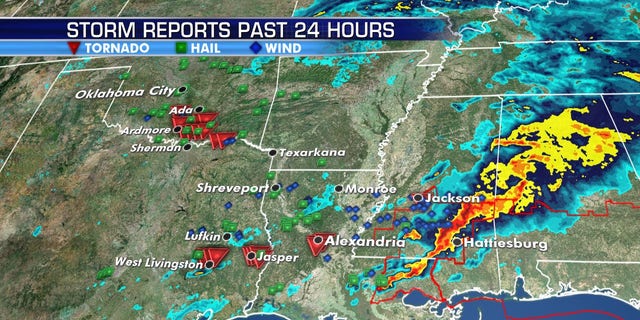 Damage reports after deadly storms were reported Wednesday into Thursday across the Southern Plains and the South.