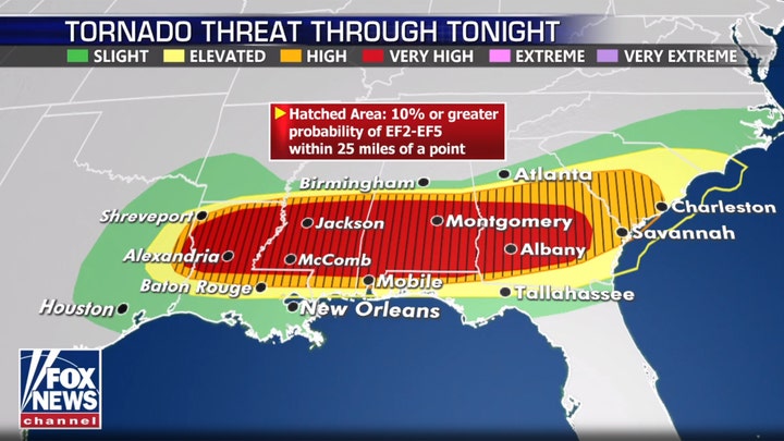 Severe weather forecast through Monday