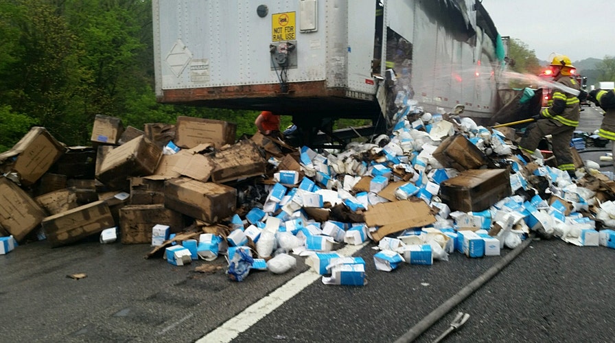 Tractor-trailer Hauling Coveted N95 Coronavirus Masks Catches Fire On ...