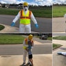 My husband and I have a strange sense of humor. We have 10 grandkids, with 3 being only 15 minutes away. He had told them he would stop by on his lunch hour, but social distancing.....! So he took a painter's coverall, used his safety vest, which is case there an emergency. Then, he had his mask; topped off with a hard hat. The kids (7, 14,and 17)loved it. They were socially distancing, until my hubby (Gdaddy) found a hole in his glove. 😁 I'm a nurse in a Trauma ICU, and we just finished creating our own COVID-19 unit. We have 5 ICUs in our facility. The cases are hitting, and we know that nothing can prepare us to fight an unseen virus! This is the link for the video. It is only 30 seconds long, as a car was coming down the street!